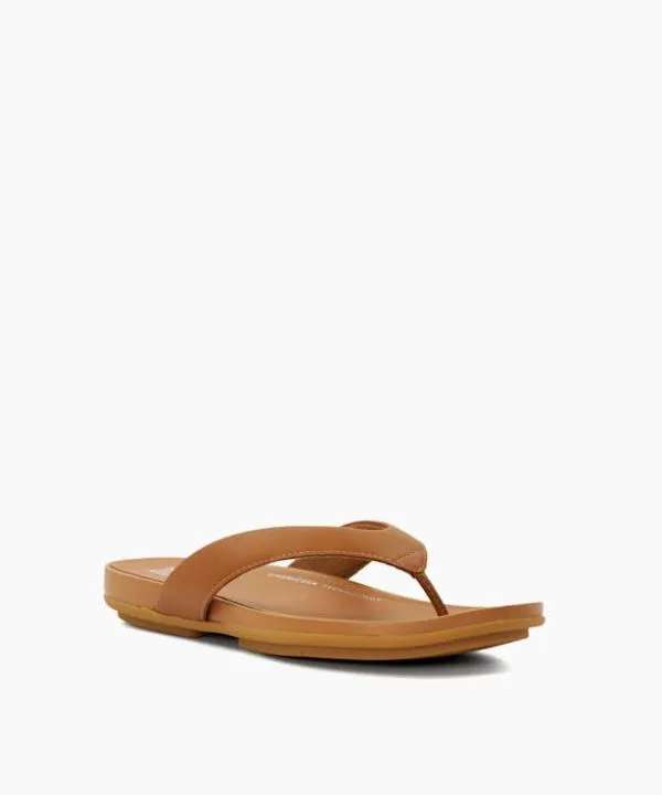 Dune London Flat Sandals Gracie Toe Post Tan Leather Toe Post Sandals Dune London Brown 8211 Women
