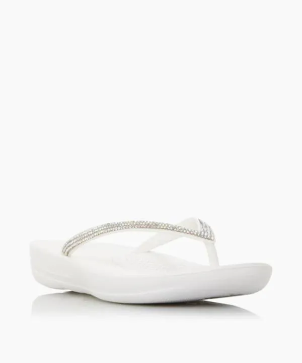 Dune London Flat Sandals Iqushion Sparkl White Wedge Flip Flop Dune London White 8211 Women Dune London Flat Sandals Iqushion Sparkl White Wedge Flip Flop Dune London White 8211 Women