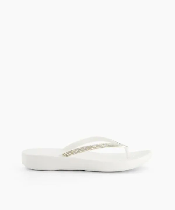 Dune London Flat Sandals Iqushion Sparkl White Wedge Flip Flop Dune London White Synthetic 8211 Women Dune London Flat Sandals Iqushion Sparkl White Wedge Flip Flop Dune London White Synthetic 8211 Women