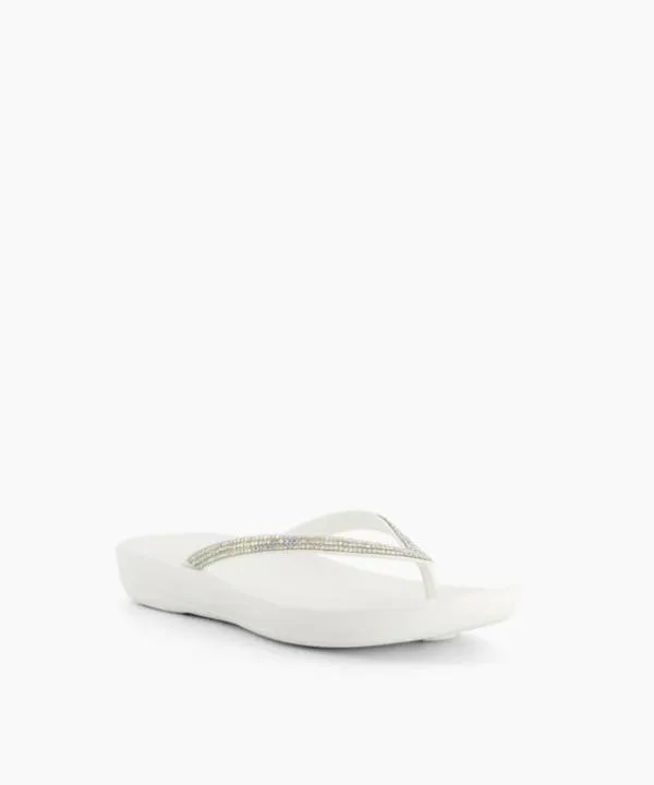 Dune London Flat Sandals Iqushion Sparkl White Wedge Flip Flop Dune London White Synthetic 8211 Women Dune London Flat Sandals Iqushion Sparkl White Wedge Flip Flop Dune London White Synthetic 8211 Women