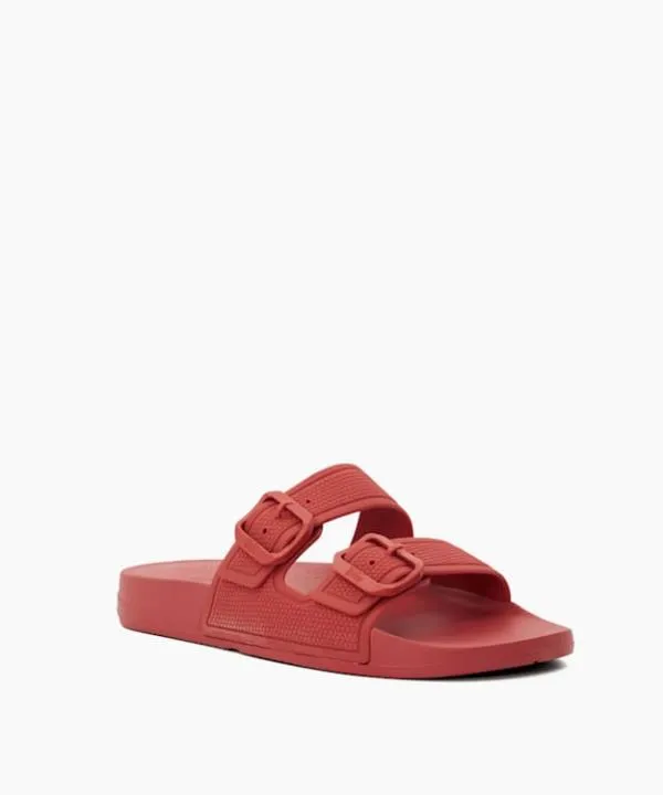 Dune London Flat Sandals Iqushion Strap Red Double Buckle Strap Sliders Dune London Red 8211 Women Dune London Flat Sandals Iqushion Strap Red Double Buckle Strap Sliders Dune London Red 8211 Women