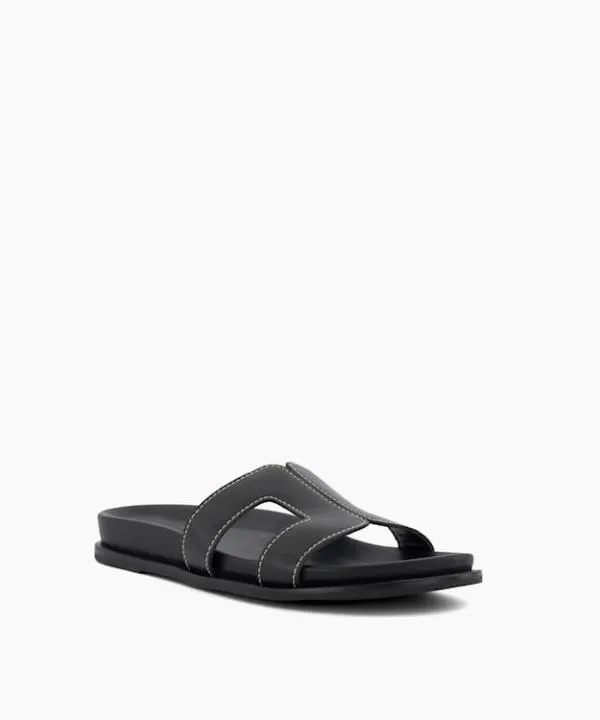 Dune London Flat Sandals Loupa Black TopstitchDetail ComfortFootbed Slider Sandals Dune London Black 8211 Women Dune London Flat Sandals Loupa Black TopstitchDetail ComfortFootbed Slider Sandals Dune London Black 8211 Women