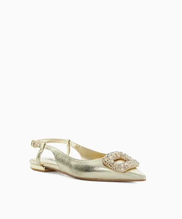 Dune London Flat Shoes Confidence Gold Solitaire Sling Back Flats Dune London Metallic 8211 Women Dune London Flat Shoes Confidence Gold Solitaire Sling Back Flats Dune London Metallic 8211 Women