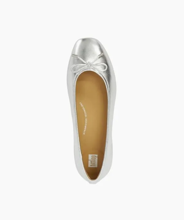 Dune London Flat Shoes Delicato Silver Bow Detail Ballet Flats Dune London Metallic 8211 Women