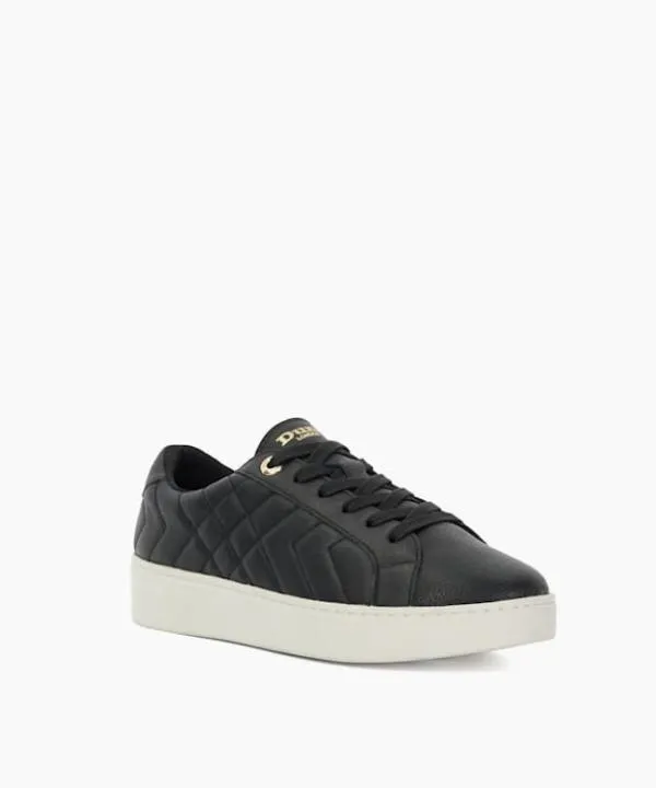 Dune London Flat Shoes Egent Black Quilted Platform Sole LaceUp Trainers Dune London Black 8211 Women Dune London Flat Shoes Egent Black Quilted Platform Sole LaceUp Trainers Dune London Black 8211 Women