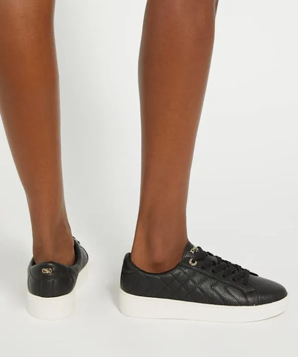 Dune London Flat Shoes Egent Black Quilted Platform Sole LaceUp Trainers Dune London Black 8211 Women Dune London Flat Shoes Egent Black Quilted Platform Sole LaceUp Trainers Dune London Black 8211 Women
