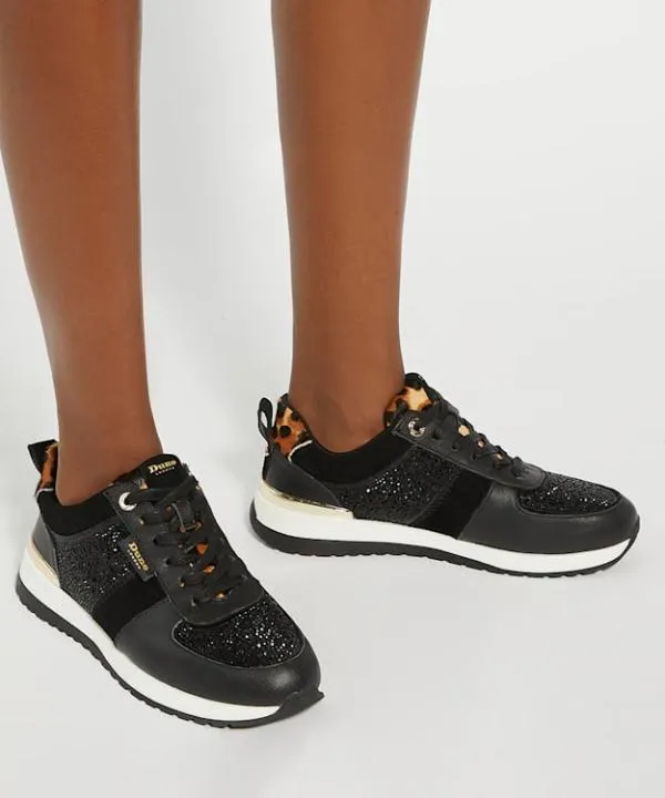 Dune London Flat Shoes Ego Black Glitter Detail Lace Up Trainers Dune London Black 8211 Women Dune London Flat Shoes Ego Black Glitter Detail Lace Up Trainers Dune London Black 8211 Women