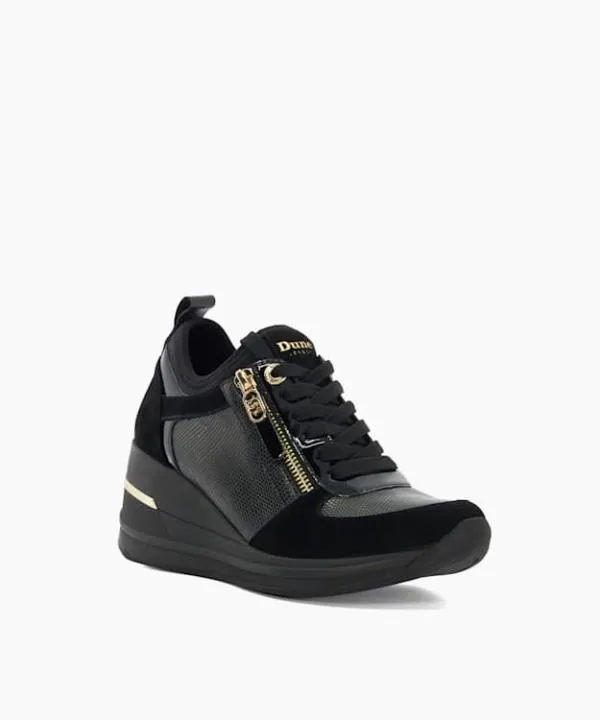 Dune London Flat Shoes Eiline 2 Black Lace Up Wedge Trainers Dune London Black 8211 Women