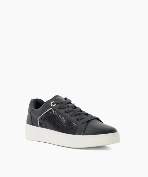 Dune London Flat Shoes Elli Navy Lace Up Chunky Flatform Trainers Dune London Blue 8211 Women