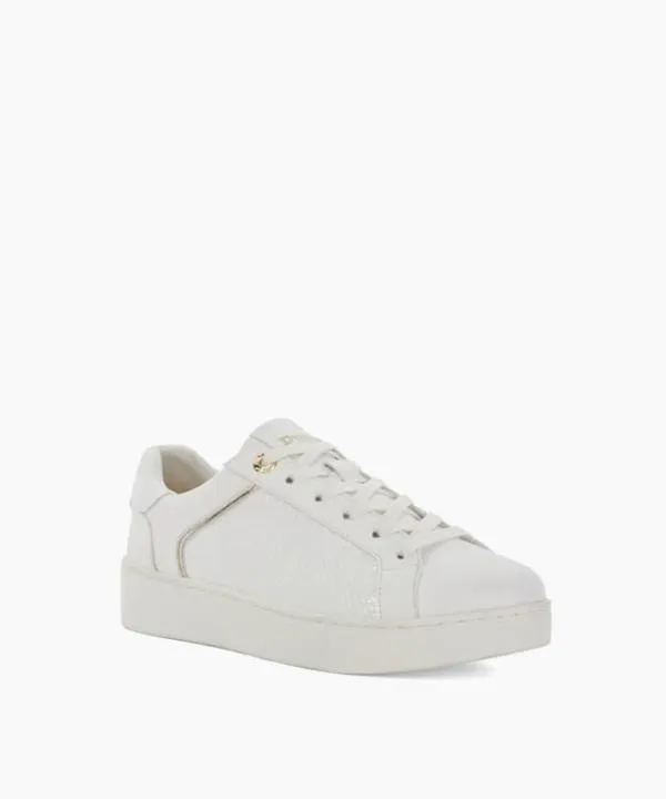 Dune London Flat Shoes Elli White Lace Up Chunky Flatform Trainers Dune London White 8211 Women