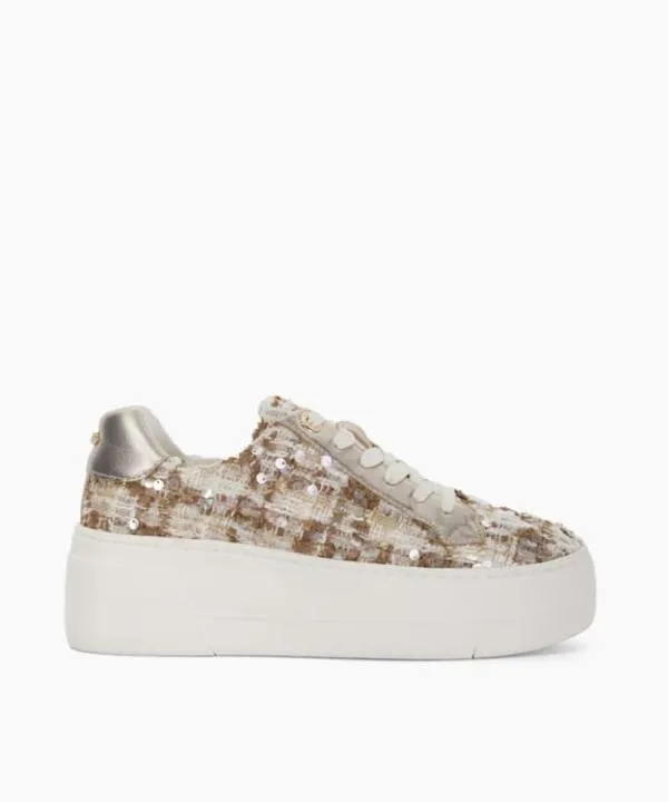 Dune London Flat Shoes Episode Beige Textured Sequin Lace Up Flatform Trainers Dune London Neutral 8211 Women Dune London Flat Shoes Episode Beige Textured Sequin Lace Up Flatform Trainers Dune London Neutral 8211 Women