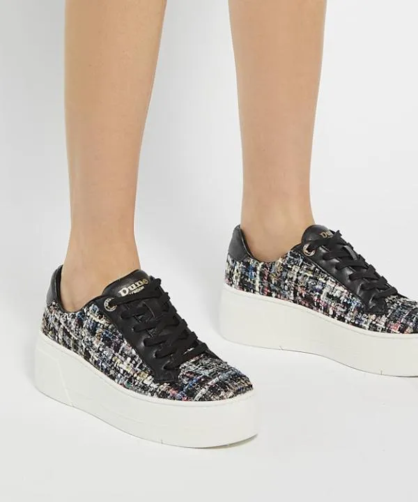 Dune London Flat Shoes Episode Black Lace Up Flatform Trainers Dune London Black Fabric 8211 Women Dune London Flat Shoes Episode Black Lace Up Flatform Trainers Dune London Black Fabric 8211 Women