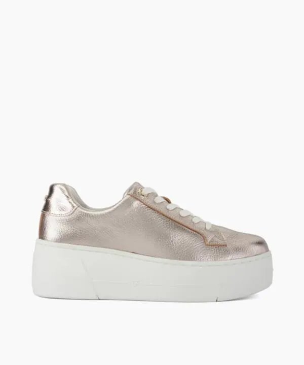 Dune London Flat Shoes Episode Gold Lace Up Flatform Trainers Dune London Metallic 8211 Women Dune London Flat Shoes Episode Gold Lace Up Flatform Trainers Dune London Metallic 8211 Women