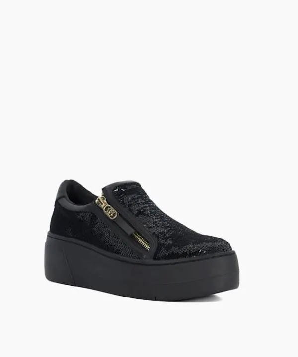 Dune London Flat Shoes Episodic Black Sequin Side Zip Chunky Flatform Trainers Dune London Black Synthetic 8211 Women Dune London Flat Shoes Episodic Black Sequin Side Zip Chunky Flatform Trainers Dune London Black Synthetic 8211 Women