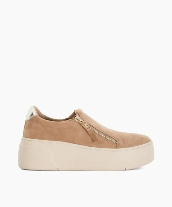 Dune London Flat Shoes Episodic Caramel Suede Side Zip Chunky Flatform Trainers Dune London Brown 8211 Women Dune London Flat Shoes Episodic Caramel Suede Side Zip Chunky Flatform Trainers Dune London Brown 8211 Women
