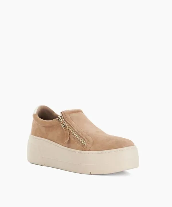 Dune London Flat Shoes Episodic Caramel Suede Side Zip Chunky Flatform Trainers Dune London Brown 8211 Women Dune London Flat Shoes Episodic Caramel Suede Side Zip Chunky Flatform Trainers Dune London Brown 8211 Women