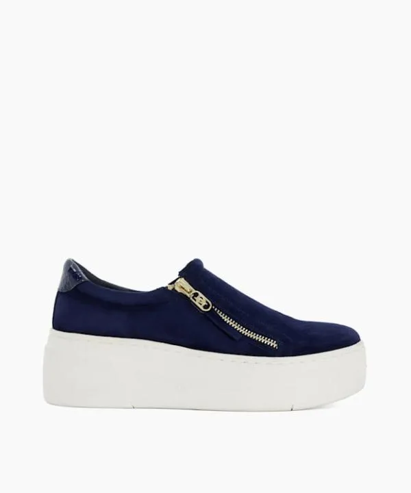 Dune London Flat Shoes Episodic Navy Suede Side Zip Chunky Flatform Trainers Dune London Blue 8211 Women Dune London Flat Shoes Episodic Navy Suede Side Zip Chunky Flatform Trainers Dune London Blue 8211 Women