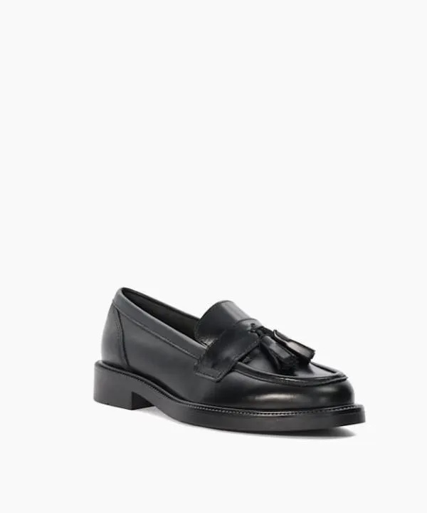 Dune London Flat Shoes Garda Black Leather Tassel Trim Loafers Dune London Black 8211 Women Dune London Flat Shoes Garda Black Leather Tassel Trim Loafers Dune London Black 8211 Women