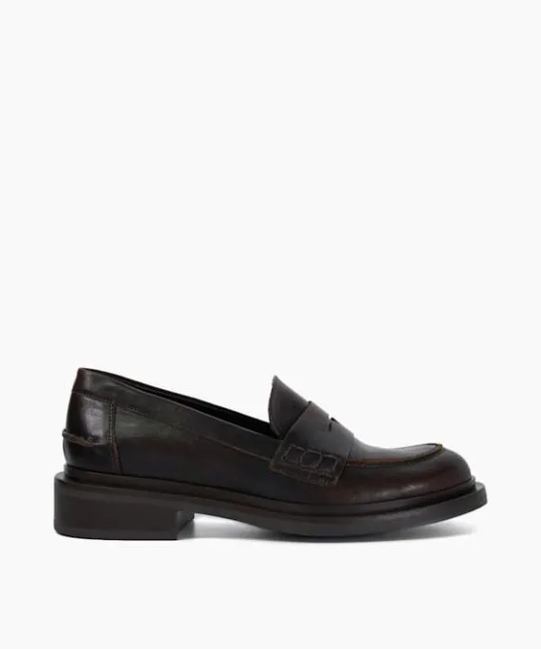 Dune London Flat Shoes Giri Brown Leather Penny Loafers Dune London Brown 8211 Women