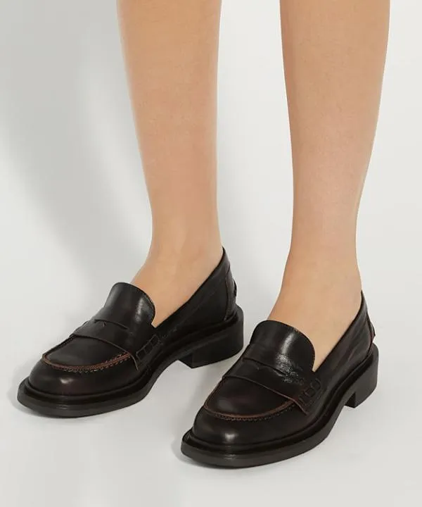 Dune London Flat Shoes Giri Brown Leather Penny Loafers Dune London Brown 8211 Women Dune London Flat Shoes Giri Brown Leather Penny Loafers Dune London Brown 8211 Women