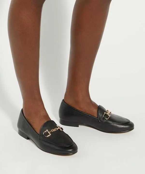 Dune London Flat Shoes Glair Black Leather Snaffle Trim Shoes Dune London Black 8211 Women Dune London Flat Shoes Glair Black Leather Snaffle Trim Shoes Dune London Black 8211 Women