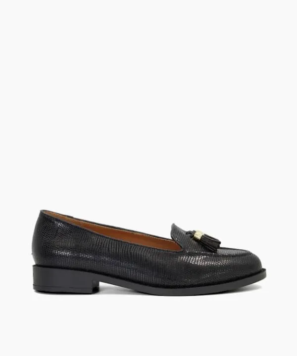 Dune London Flat Shoes Global Black Wide Fit TasselTrim Loafers Dune London Black Leather 8211 Women Dune London Flat Shoes Global Black Wide Fit TasselTrim Loafers Dune London Black Leather 8211 Women