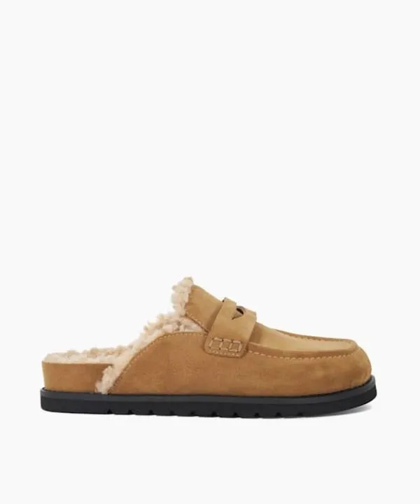Dune London Flat Shoes Goldy Sand Faux Shearling Lined Backless Mule Suede Loafers Dune London Neutral 8211 Women Dune London Flat Shoes Goldy Sand Faux Shearling Lined Backless Mule Suede Loafers Dune London Neutral 8211 Women
