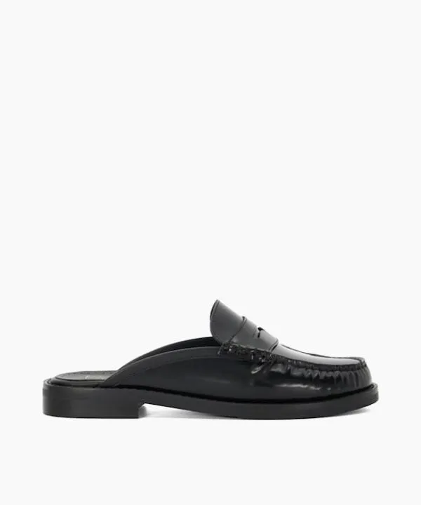 Dune London Flat Shoes Goya Black Snaffle Trim Backless Loafers Dune London Black 8211 Women Dune London Flat Shoes Goya Black Snaffle Trim Backless Loafers Dune London Black 8211 Women