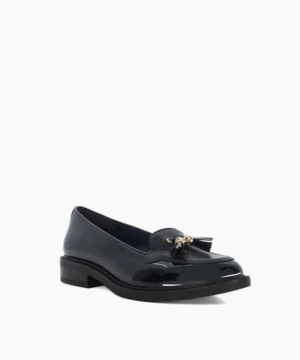 Dune London Flat Shoes Grape Navy Wide Fit Patent Tassel Loafers Dune London Blue 8211 Women