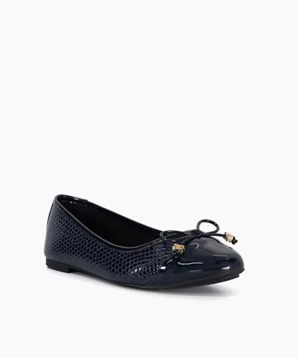 Dune London Flat Shoes Hallo Navy CharmDetail Ballet Shoes Dune London Blue Synthetic 8211 Women