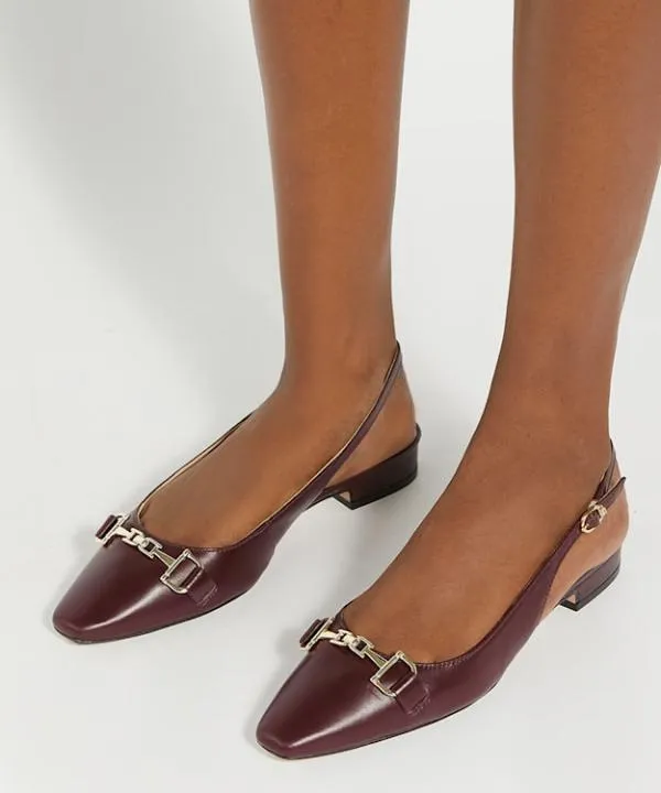 Dune London Flat Shoes Hopewell Dark Red Branded Snaffle Trim Slingback Flats Dune London Red 8211 Women Dune London Flat Shoes Hopewell Dark Red Branded Snaffle Trim Slingback Flats Dune London Red 8211 Women