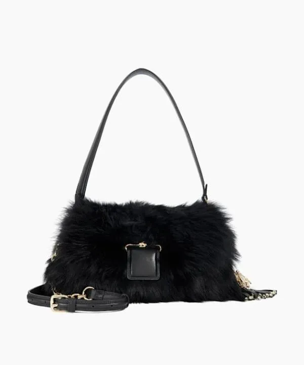 Dune London Handbags Chelsea Black Premium Collection Shearling Shoulder Bag Dune London Black Sheepskin 8211 Women Dune London Handbags Chelsea Black Premium Collection Shearling Shoulder Bag Dune London Black Sheepskin 8211 Women