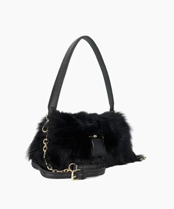 Dune London Handbags Chelsea Black Premium Collection Shearling Shoulder Bag Dune London Black Sheepskin 8211 Women