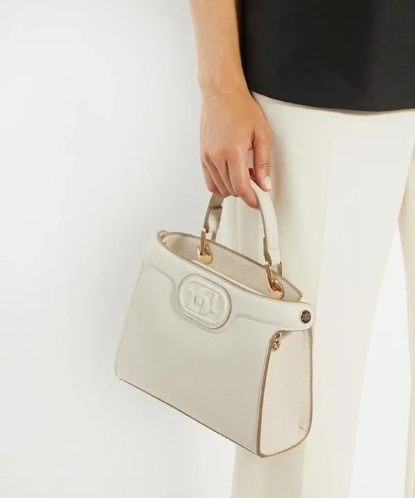 Dune London Handbags Daily Cream Embossed Logo Tote Bag Dune London White 8211 Women