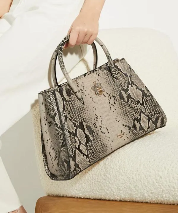Dune London Handbags Daitlyn Reptile Snakeeffect Medium BugJewel Tote Bag Dune London Animal 8211 Women