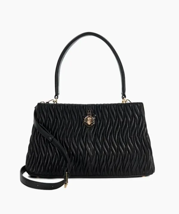 Dune London Handbags Darla Black Leather Quilted Dune Bug Embellished Shoulder Bag Dune London Black 8211 Women