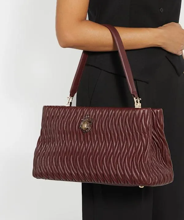 Dune London Handbags Darla Burgundy Leather Quilted Dune Bug Embellished Shoulder Bag Dune London Red 8211 Women Dune London Handbags Darla Burgundy Leather Quilted Dune Bug Embellished Shoulder Bag Dune London Red 8211 Women