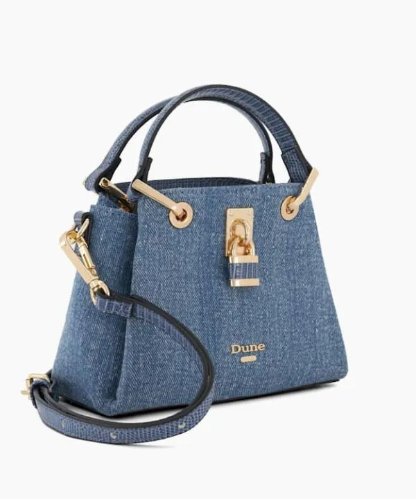Dune London Handbags Darryline Blue Mini Padlock Trim Tote Dune London Blue 8211 Women