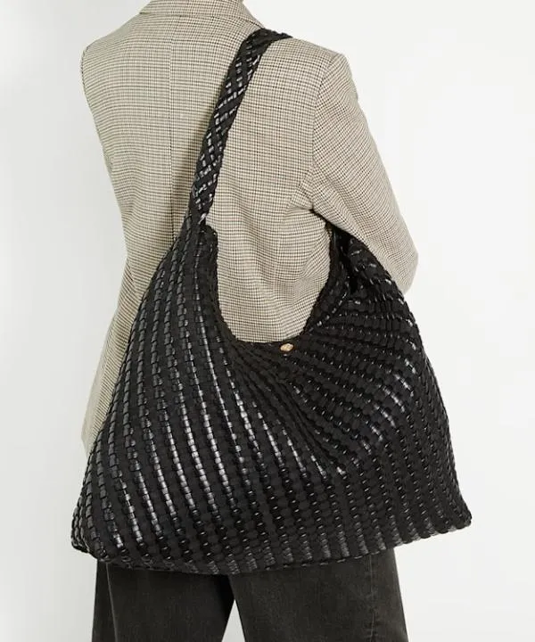 Dune London Handbags Deliberate XL Black Extra Large Woven Shoulder Bag Dune London Black 8211 Women Dune London Handbags Deliberate XL Black Extra Large Woven Shoulder Bag Dune London Black 8211 Women