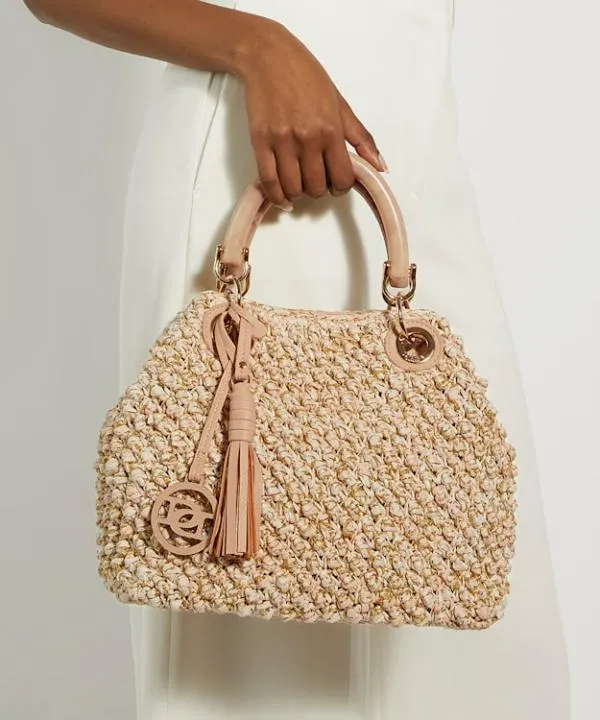 Dune London Handbags Deltaz Blush Raffia Grab Bag Dune London Pink 8211 Women