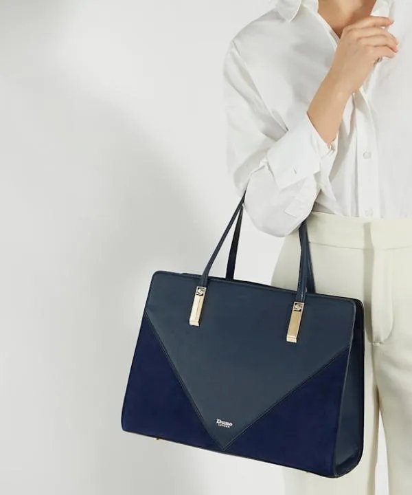 Dune London Handbags Denbeigh Navy Medium Tote Bag Dune London Blue 8211 Women