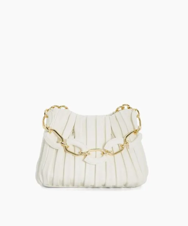 Dune London Handbags Dinidominie White Small Pleated ChainHandle Slouch Bag Dune London White 8211 Women Dune London Handbags Dinidominie White Small Pleated ChainHandle Slouch Bag Dune London White 8211 Women