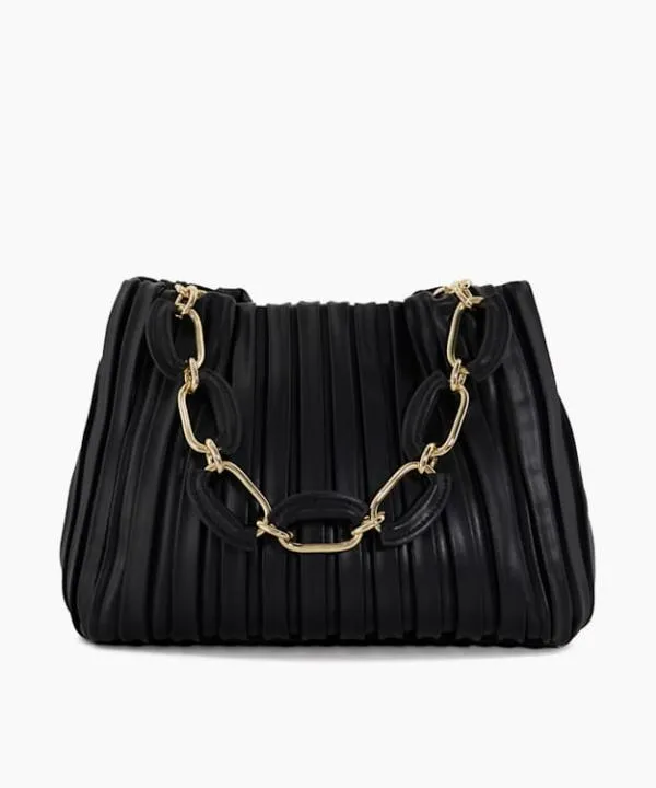 Dune London Handbags Dominie Black Medium Pleated ChainHandle Slouch Bag Dune London Black 8211 Women Dune London Handbags Dominie Black Medium Pleated ChainHandle Slouch Bag Dune London Black 8211 Women