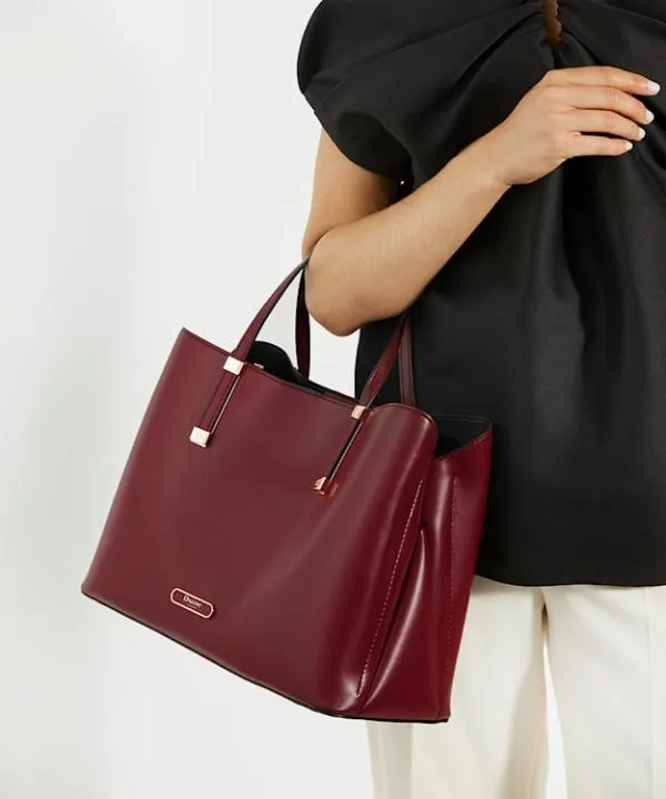 Dune London Handbags Dorry Berry Branded Hardware Tote Bag Dune London Red 8211 Women