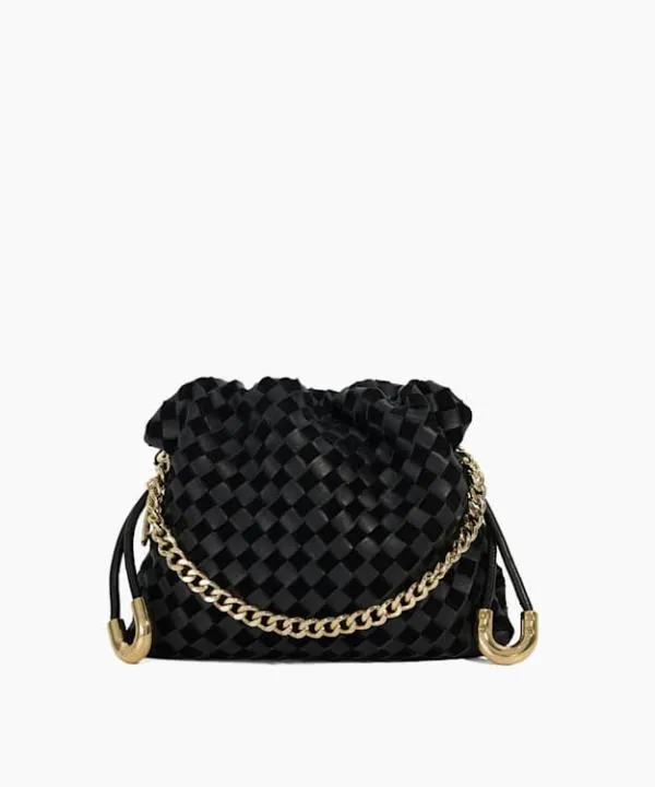 Dune London Handbags Primrose S Black Small Drawstring Woven Leather Bag Dune London Black 8211 Women Dune London Handbags Primrose S Black Small Drawstring Woven Leather Bag Dune London Black 8211 Women
