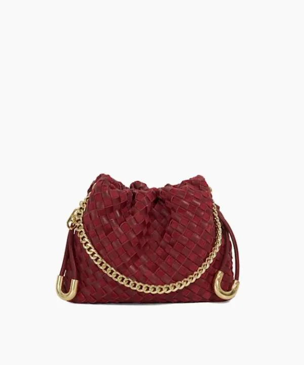 Dune London Handbags Primrose S Burgundy Small Drawstring Woven Leather Bag Dune London Red 8211 Women Dune London Handbags Primrose S Burgundy Small Drawstring Woven Leather Bag Dune London Red 8211 Women