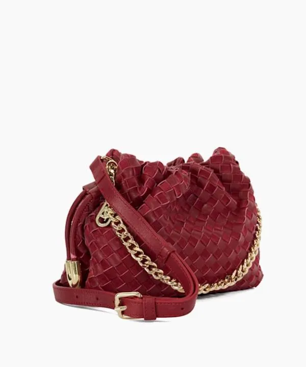 Dune London Handbags Primrose S Burgundy Small Drawstring Woven Leather Bag Dune London Red 8211 Women Dune London Handbags Primrose S Burgundy Small Drawstring Woven Leather Bag Dune London Red 8211 Women