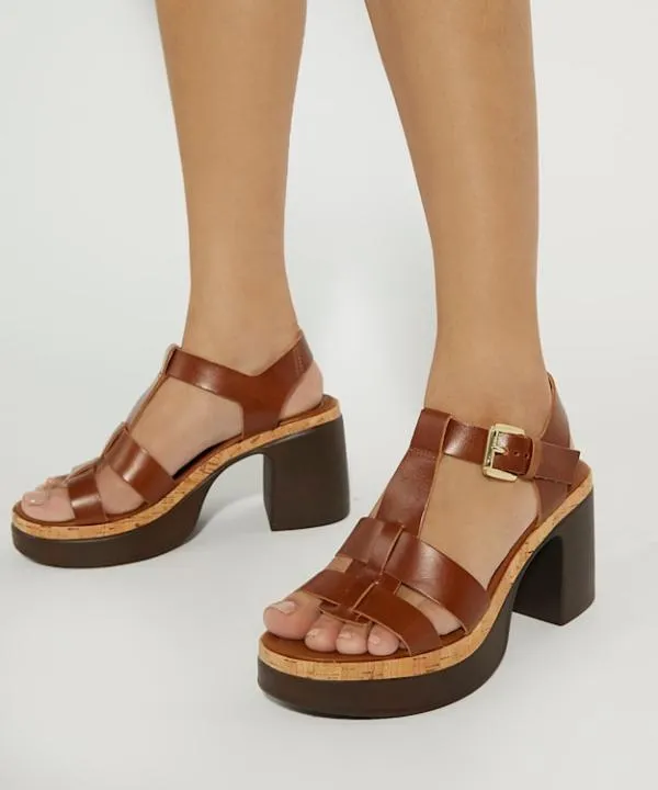 Dune London Heeled Sandals Jungle Tan Stacked Platform Heels Dune London Brown 8211 Women Dune London Heeled Sandals Jungle Tan Stacked Platform Heels Dune London Brown 8211 Women