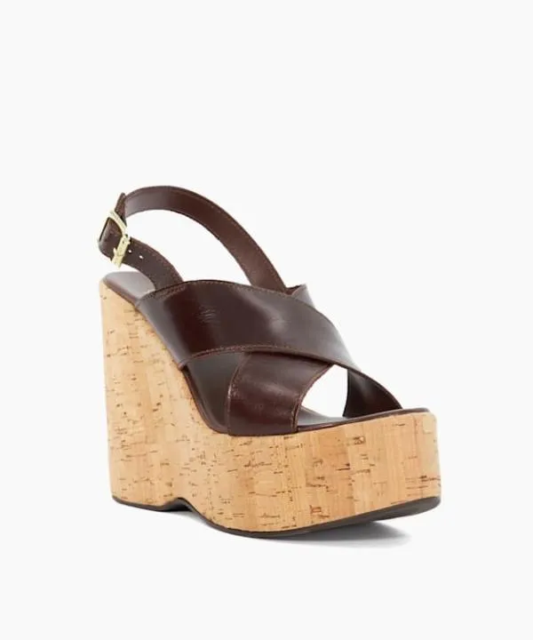 Dune London Heeled Sandals Kaiden Brown Leather Wedge Heel Sandals Dune London Brown 8211 Women