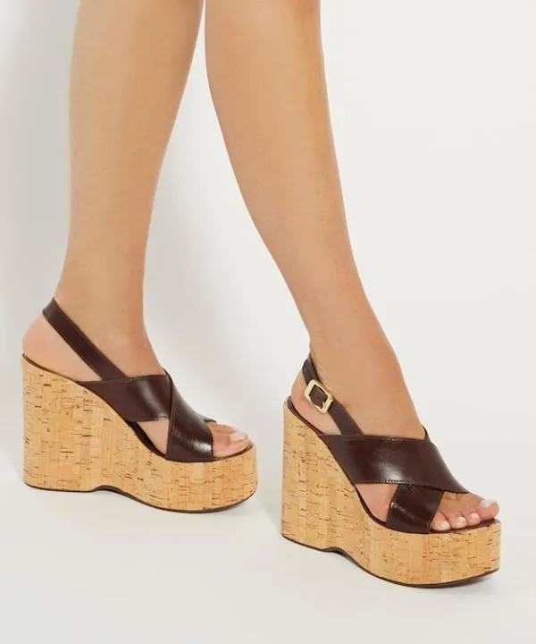 Dune London Heeled Sandals Kaiden Brown Leather Wedge Heel Sandals Dune London Brown 8211 Women